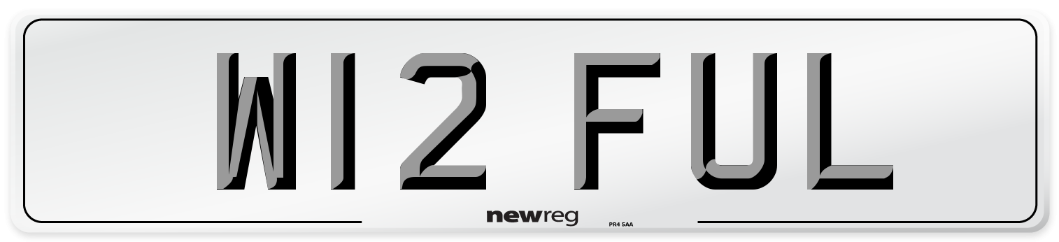 W12 FUL Number Plate from New Reg